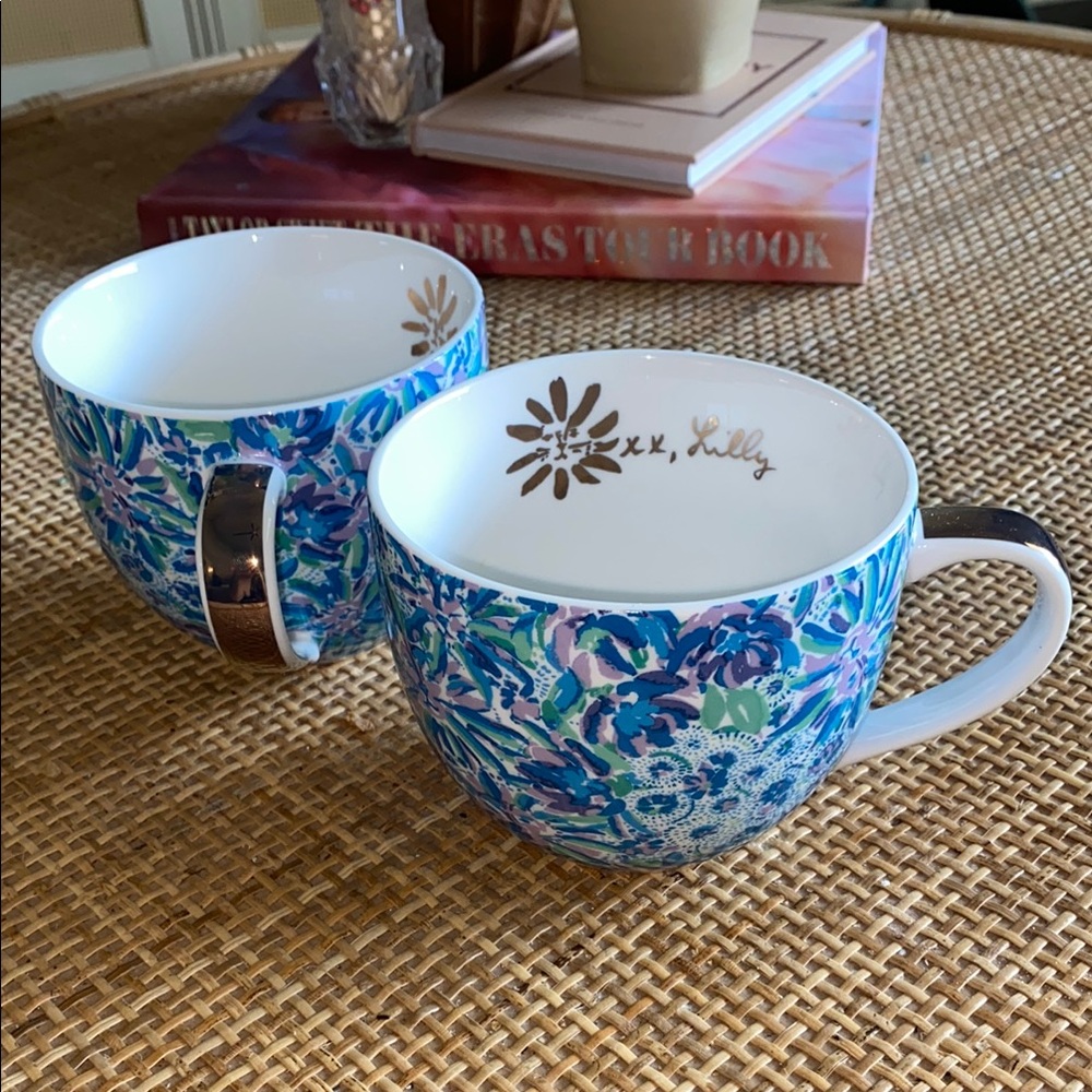 Lilly Pulitzer Blue Floral Mugs